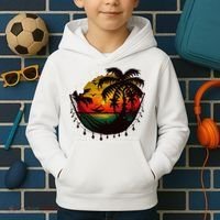 Rasta Reggae Sunset One Pride Love Rastafari Jamaican Kids Hoodie thumb 2