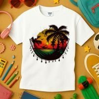 Rasta Reggae Sunset One Pride Love Rastafari Jamaican Kids T-Shirt thumb 3