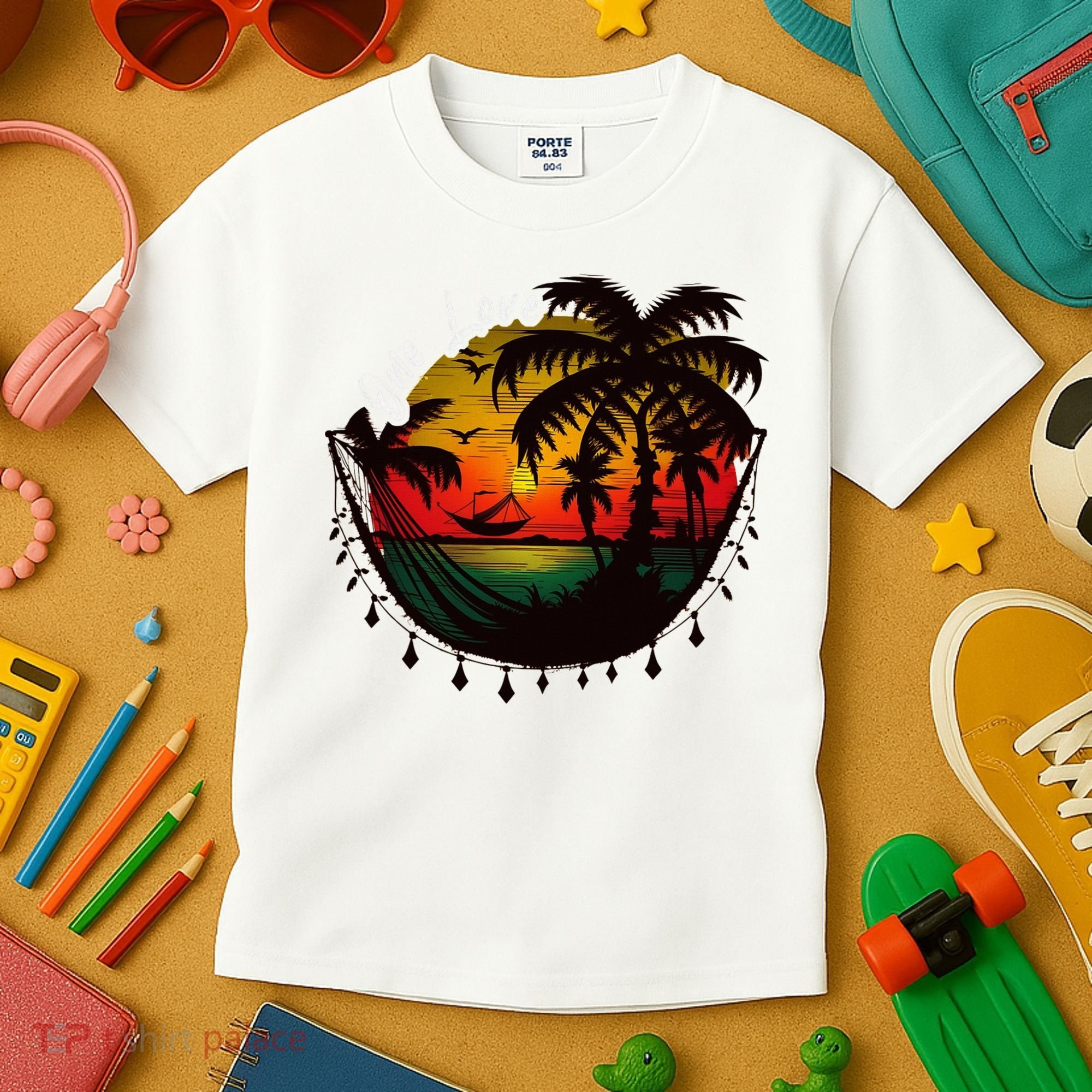 Rasta Reggae Sunset One Pride Love Rastafari Jamaican Kids T-Shirt