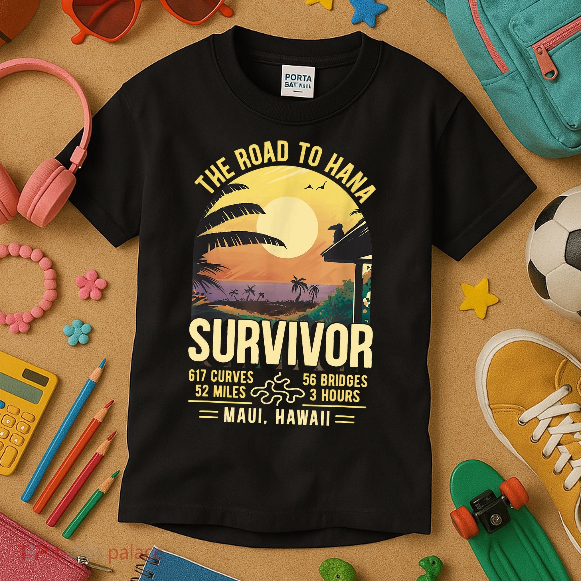 RJC Road To Hana Survivor Maui Hawaii Trip Adventure Kids T-Shirt