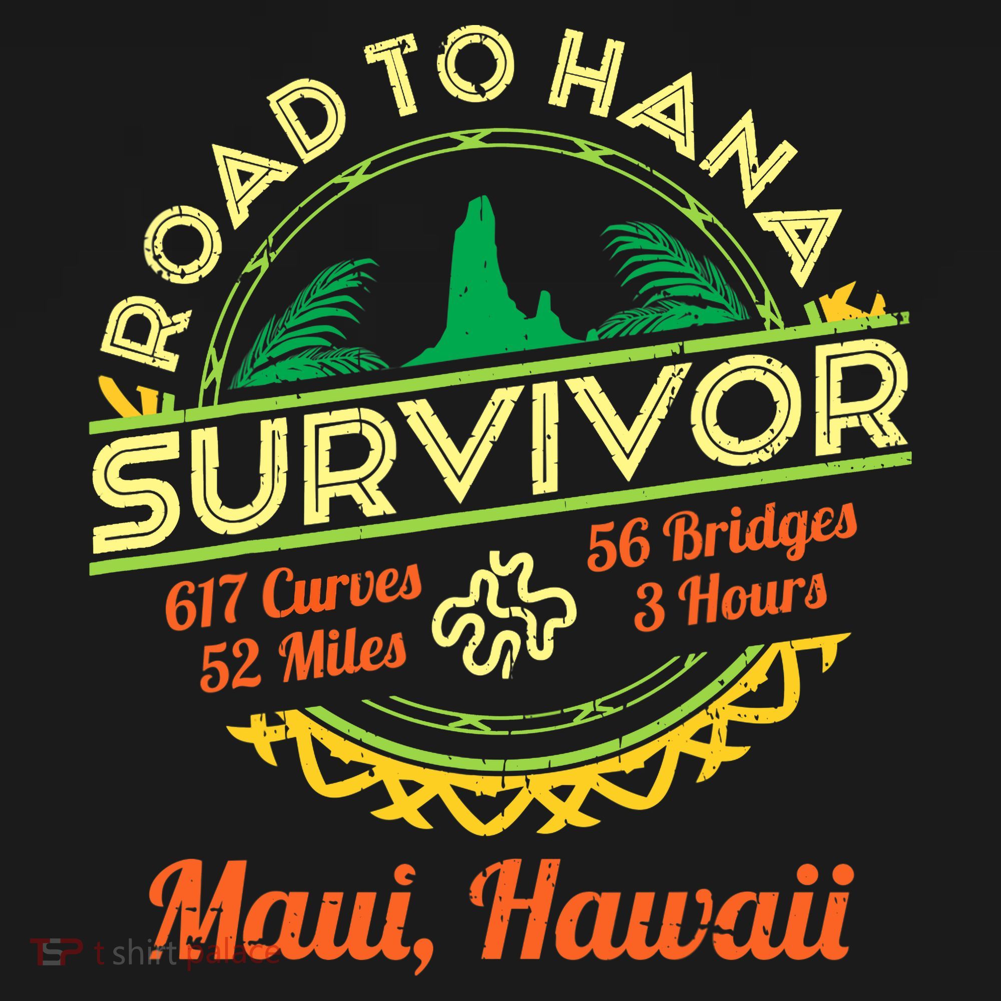RJC Road To Hana Survivor Maui Hawaii Trip Adventure T-Shirt