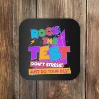 Retro Rock The Test Dont Stress Just Do Your Best Coaster thumb 0