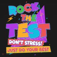Retro Rock The Test Dont Stress Just Do Your Best Coaster thumb 2