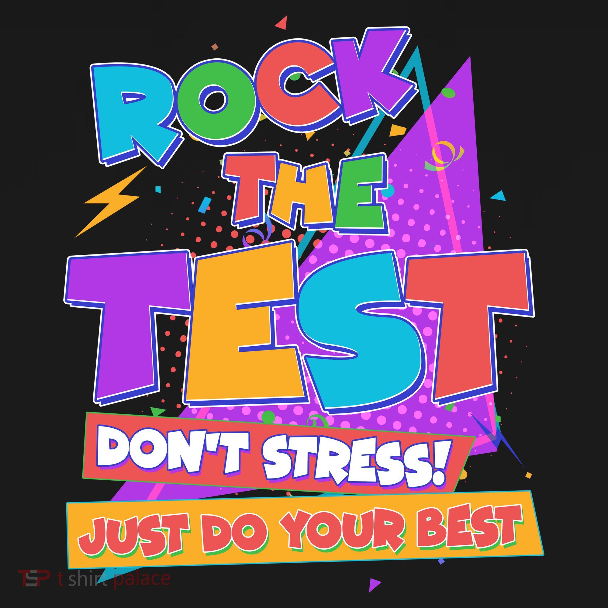 Retro Rock The Test Dont Stress Just Do Your Best Coaster