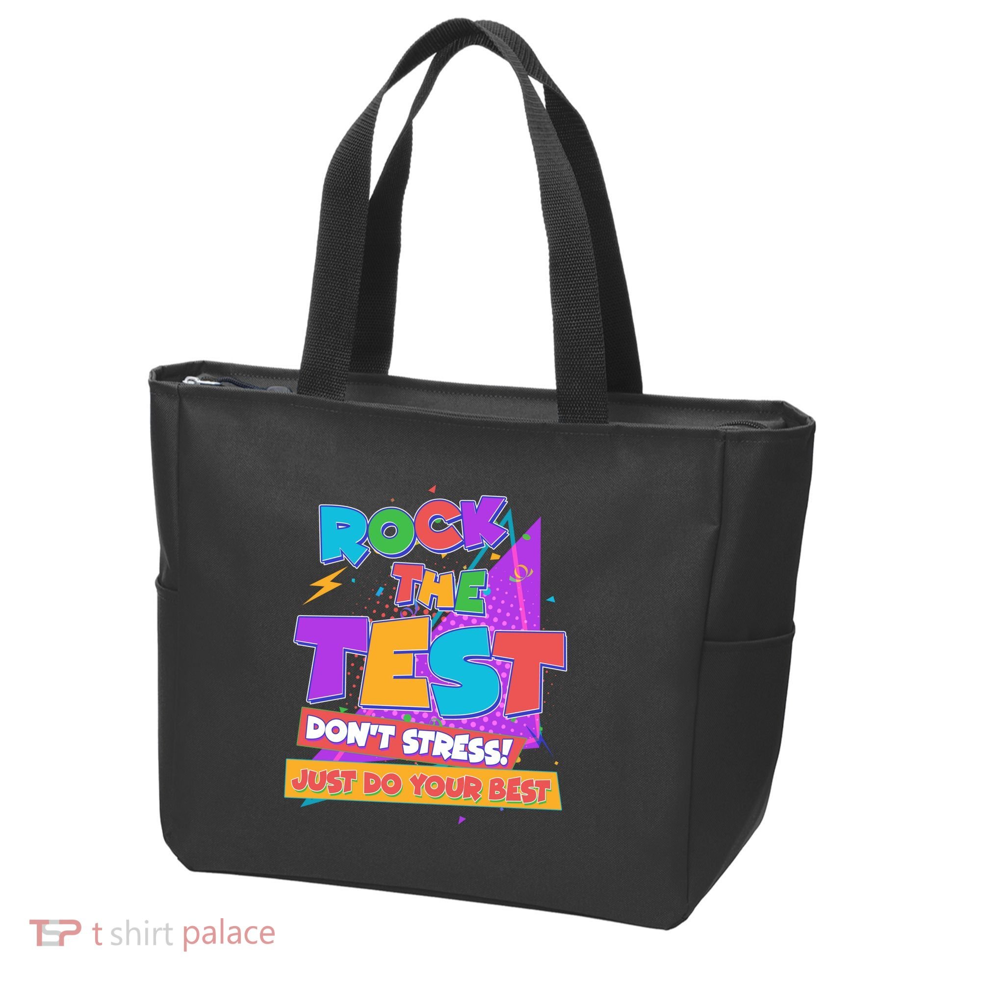 Retro Rock The Test Dont Stress Just Do Your Best Tote Bag