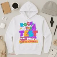 Retro Rock The Test Dont Stress Just Do Your Best Hoodie thumb 3