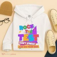 Retro Rock The Test Dont Stress Just Do Your Best Hoodie thumb 4
