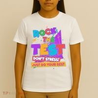 Retro Rock The Test Dont Stress Just Do Your Best T-Shirt thumb 4