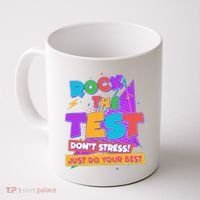 Retro Rock The Test Dont Stress Just Do Your Best Coffee Mug thumb 0