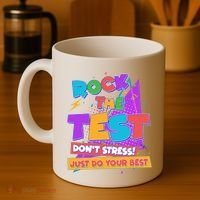 Retro Rock The Test Dont Stress Just Do Your Best Coffee Mug thumb 4