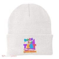 Retro Rock The Test Dont Stress Just Do Your Best Beanie thumb 0
