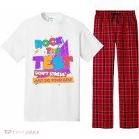 Retro Rock The Test Dont Stress Just Do Your Best Pajama Set thumb 0