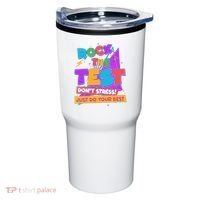 Retro Rock The Test Dont Stress Just Do Your Best Tumbler thumb 0