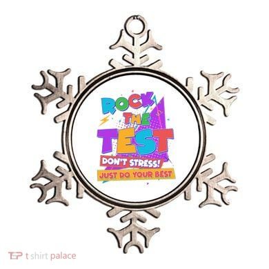 Retro Rock The Test Dont Stress Just Do Your Best Ornament