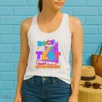 Retro Rock The Test Dont Stress Just Do Your Best Women's Tank Top thumb 2