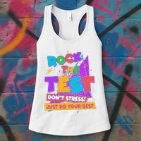 Retro Rock The Test Dont Stress Just Do Your Best Women's Tank Top thumb 3