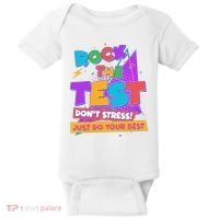 Retro Rock The Test Dont Stress Just Do Your Best Baby Bodysuit thumb 0