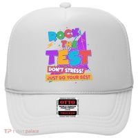 Retro Rock The Test Dont Stress Just Do Your Best Hat thumb 0