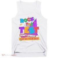 Retro Rock The Test Dont Stress Just Do Your Best Tank Top thumb 0