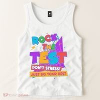 Retro Rock The Test Dont Stress Just Do Your Best Tank Top thumb 2