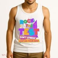 Retro Rock The Test Dont Stress Just Do Your Best Tank Top thumb 3