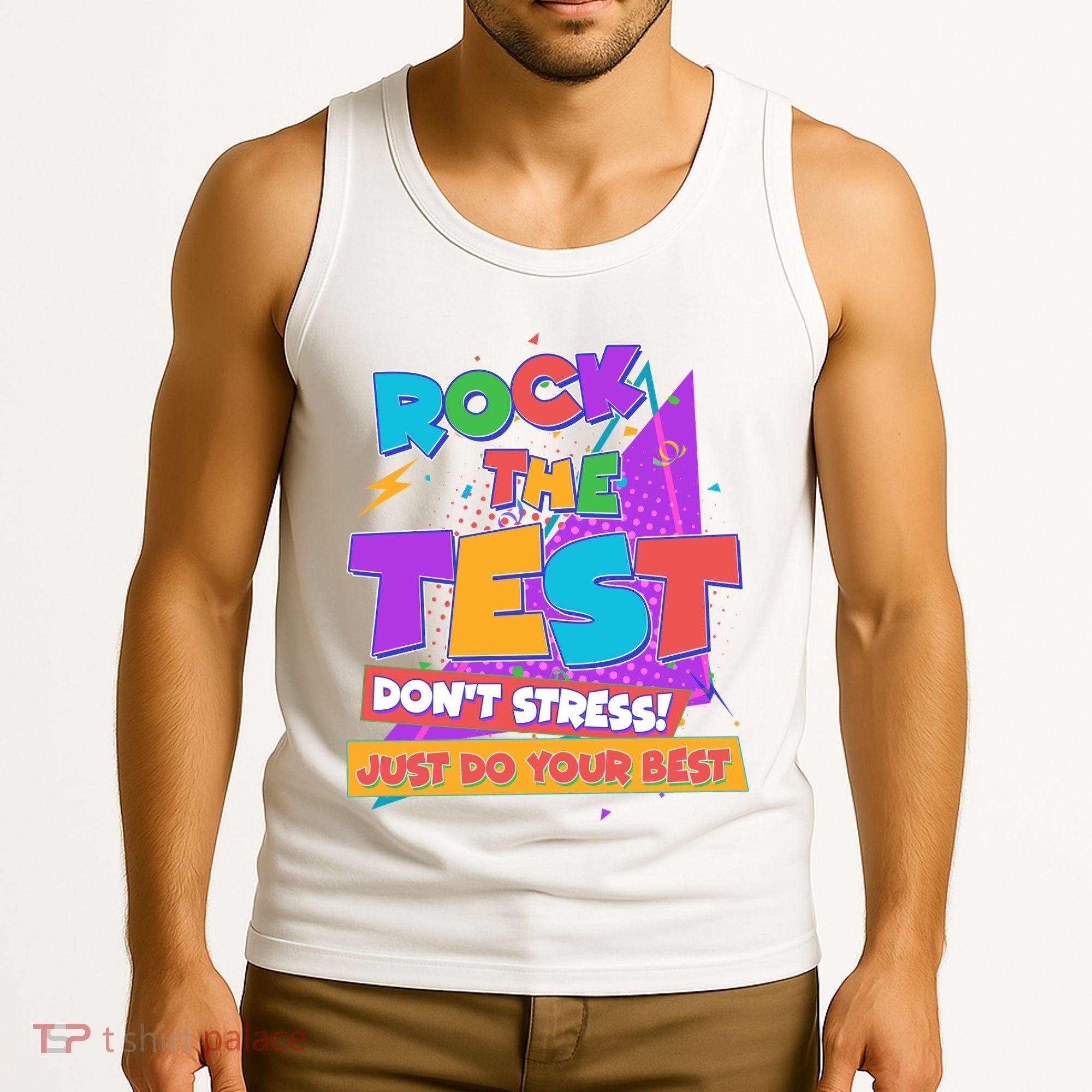 Retro Rock The Test Dont Stress Just Do Your Best Tank Top