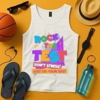 Retro Rock The Test Dont Stress Just Do Your Best Tank Top thumb 4