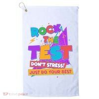 Retro Rock The Test Dont Stress Just Do Your Best Golf Towel thumb 0