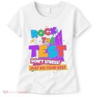Retro Rock The Test Dont Stress Just Do Your Best Women's T-Shirt thumb 0