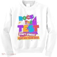 Retro Rock The Test Dont Stress Just Do Your Best Kids Sweatshirt thumb 0