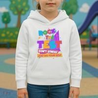 Retro Rock The Test Dont Stress Just Do Your Best Kids Hoodie thumb 3
