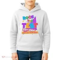 Retro Rock The Test Dont Stress Just Do Your Best Kids Hoodie thumb 4