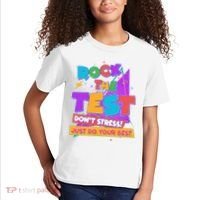 Retro Rock The Test Dont Stress Just Do Your Best Kids T-Shirt thumb 2