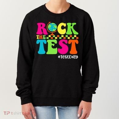 Retro Rock The Test Testing Day Motivational Teacher Student Women's Sweatshirt