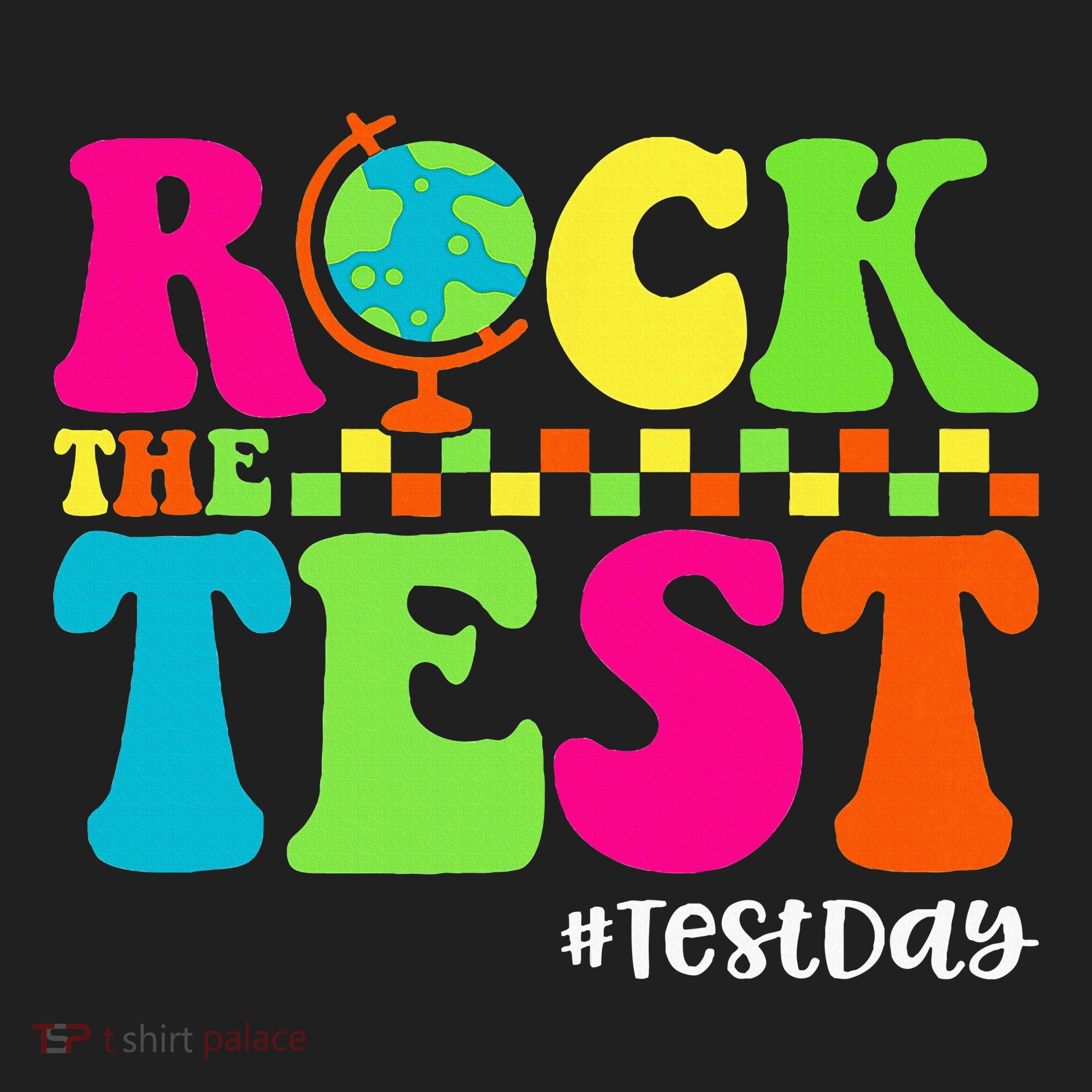 Retro Rock The Test Testing Day Motivational Teacher Student Women's Sweatshirt
