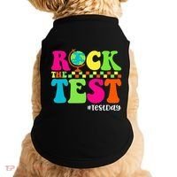 Retro Rock The Test Testing Day Motivational Teacher Student Doggie Tank thumb 0