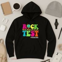 Retro Rock The Test Testing Day Motivational Teacher Student Hoodie thumb 3