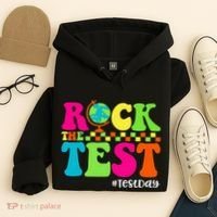 Retro Rock The Test Testing Day Motivational Teacher Student Hoodie thumb 4