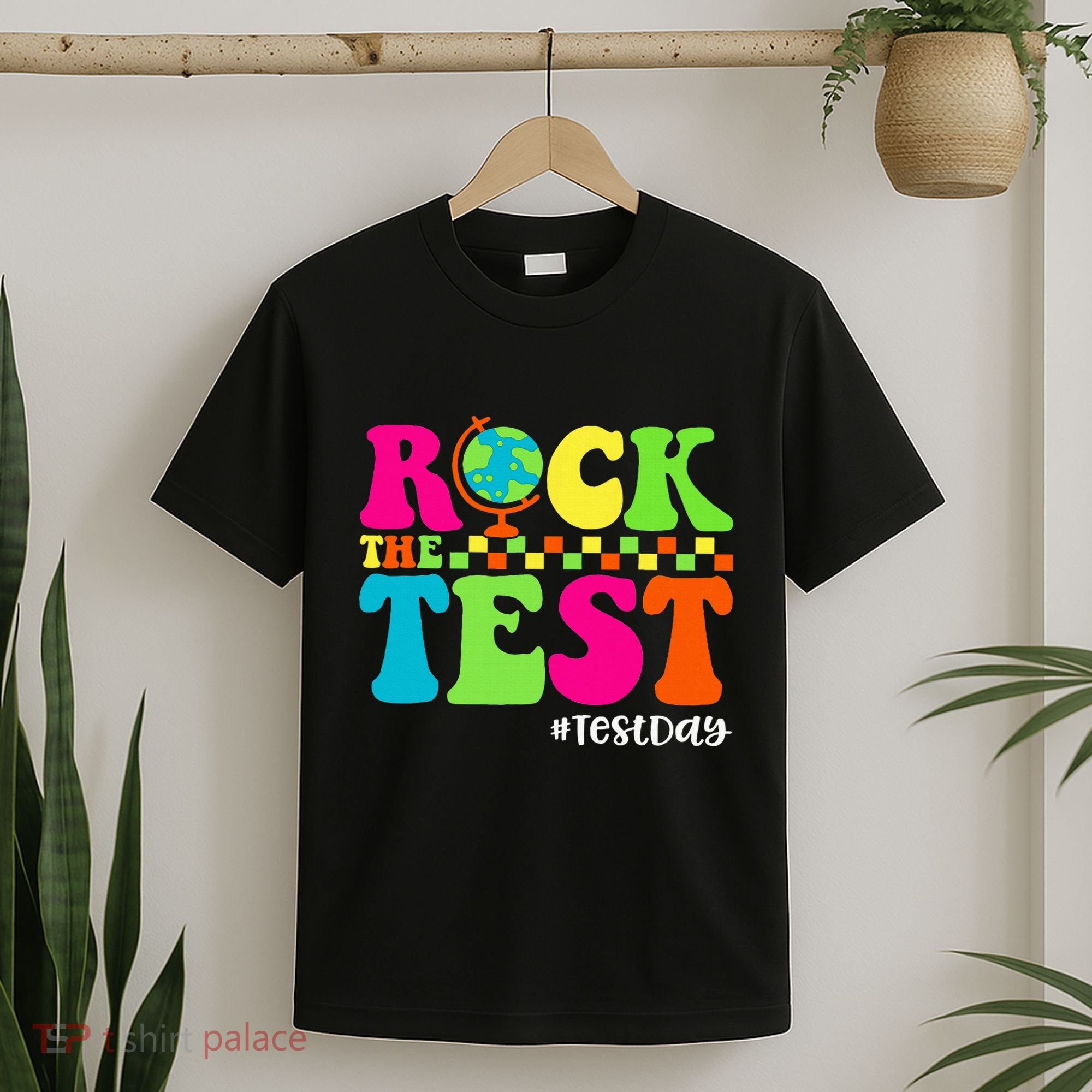 Retro Rock The Test Testing Day Motivational Teacher Student T-Shirt