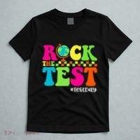 Retro Rock The Test Testing Day Motivational Teacher Student T-Shirt thumb 5