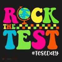 Retro Rock The Test Testing Day Motivational Teacher Student Button thumb 1