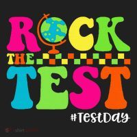 Retro Rock The Test Testing Day Motivational Teacher Student Beanie thumb 2