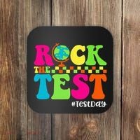 Retro Rock The Test Testing Day Motivational Teacher Student Coaster thumb 0