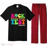 Retro Rock The Test Testing Day Motivational Teacher Student Pajama Set thumb 0