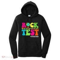 Retro Rock The Test Testing Day Motivational Teacher Student Women's Hoodie thumb 0