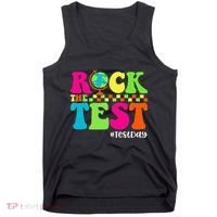 Retro Rock The Test Testing Day Motivational Teacher Student Tank Top thumb 0