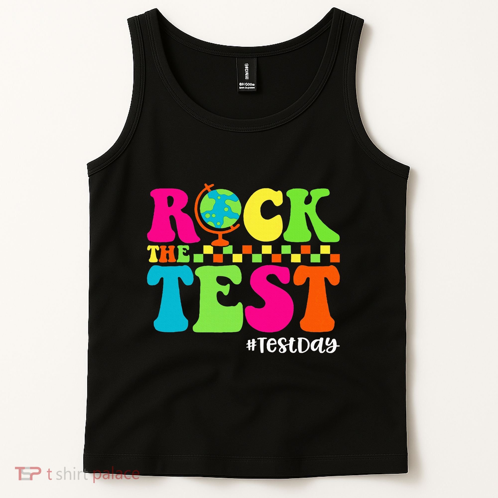 Retro Rock The Test Testing Day Motivational Teacher Student Tank Top