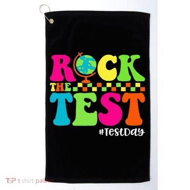 Retro Rock The Test Testing Day Motivational Teacher Student Golf Towel
