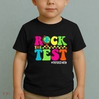 Retro Rock The Test Testing Day Motivational Teacher Student Toddler T-Shirt thumb 2