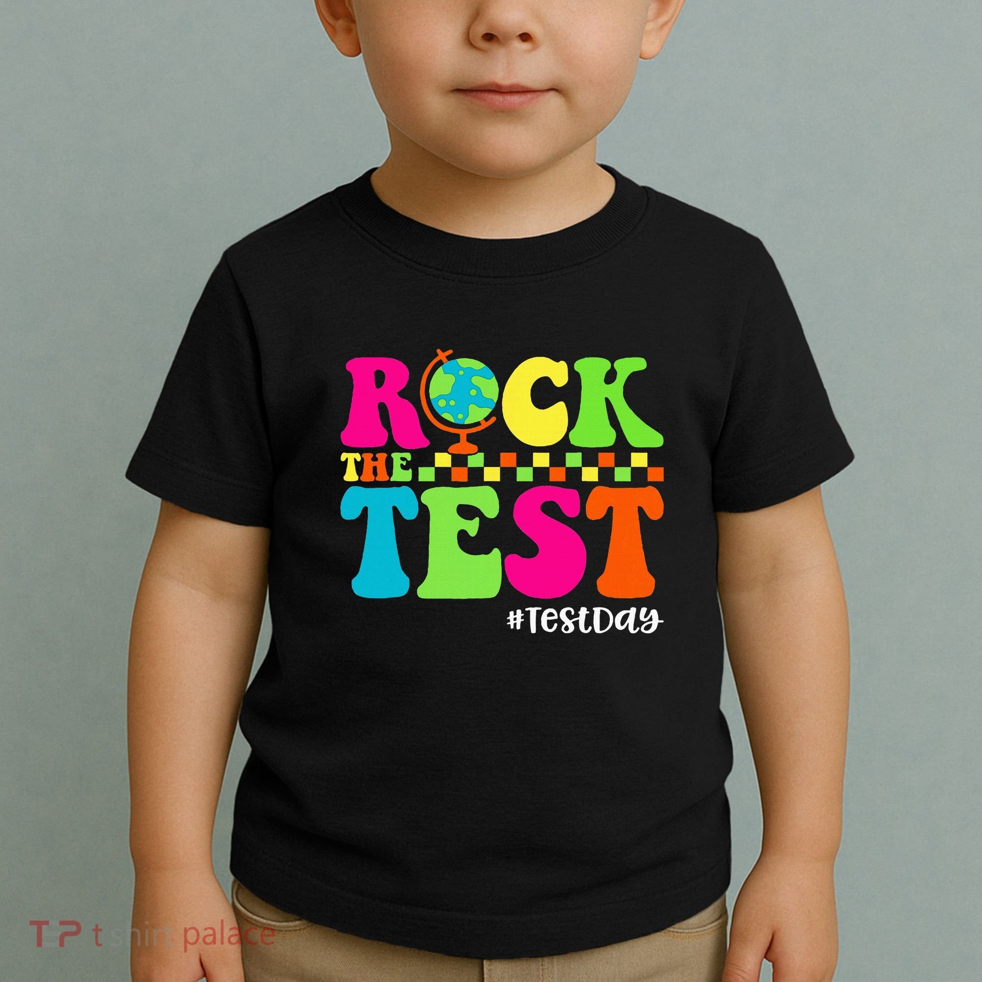 Retro Rock The Test Testing Day Motivational Teacher Student Toddler T-Shirt